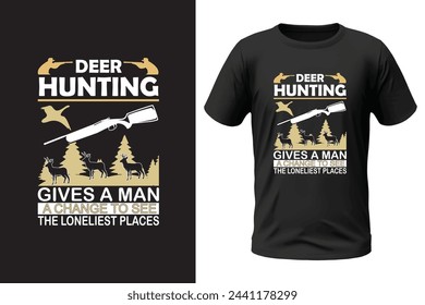 Diseño de camiseta de caza y archivo vectorial