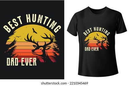 Hunting t-shirt Design, Vector graphic design template. Vantage style t-shirt.