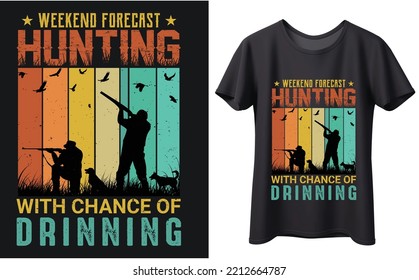 Hunting t-shirt Design, Vector graphic design template. Vantage style t-shirt.
