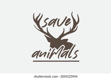 Vector de diseño de camisetas de caza - Salven animales. contener vector de caza.