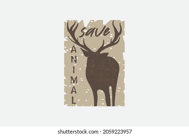 Vector de diseño de camisetas de caza - Salven animales. contener vector de caza.