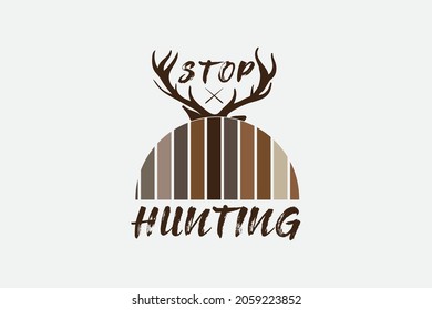 Cazando camisetas Vector de diseño - Detener la caza. contener un vector de caza.