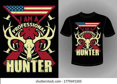 Hunting T-shirt Design Vector Template - Eye Catching Funny Hunting T-shirts Design For Hunters Tshirt