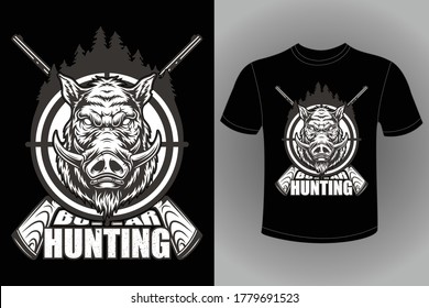 Hunting T-shirt Design Vector Template - Eye Catching Funny Hunting T-shirts Design For Hunters Tshirt