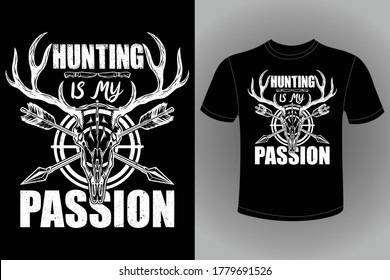 Hunting T-shirt Design Vector Template - Eye Catching Funny Hunting T-shirts Design For Hunters Tshirt