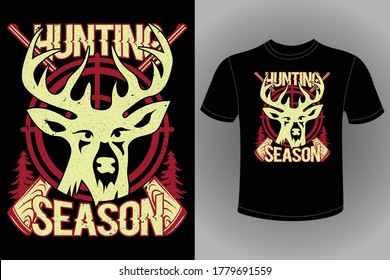 Hunting T-shirt Design Vector Template - Eye Catching Funny Hunting T-shirts Design For Hunters Tshirt