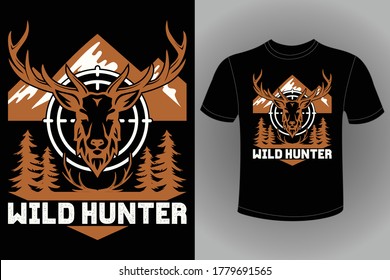 Plantilla de vectores de diseño de camisetas de caza - Caza divertida de ojos Caza Camisetas Diseño Para Cazadores Camisetas
