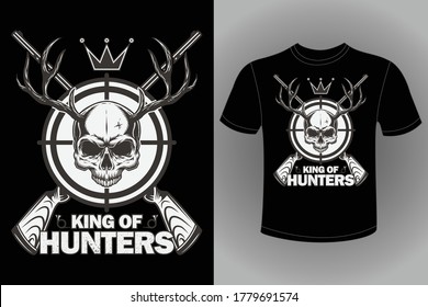 Hunting T-shirt Design Vector Template - Eye Catching Funny Hunting T-shirts Design For Hunters Tshirt