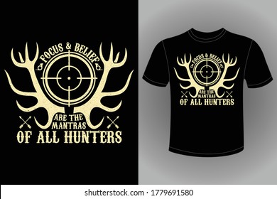 Hunting T-shirt Design Vector Template - Eye Catching Funny Hunting T-shirts Design For Hunters Tshirt