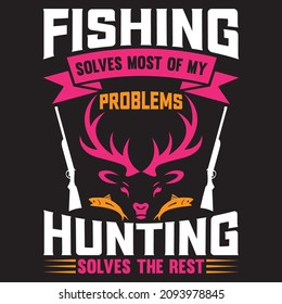 Hunting T-shirt Design Vector Template - Eye Catching Funny Hunting T-shirts Design For Hunters Tshirt