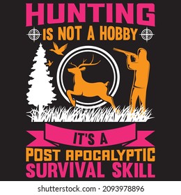 Hunting T-shirt Design Vector Template - Eye Catching Funny Hunting T-shirts Design For Hunters Tshirt