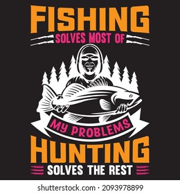 Hunting T-shirt Design Vector Template - Eye Catching Funny Hunting T-shirts Design For Hunters Tshirt
