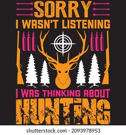 Hunting T-shirt Design Vector Template - Eye Catching Funny Hunting T-shirts Design For Hunters Tshirt