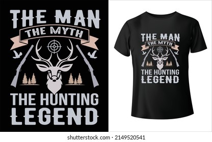 Hunting T-Shirt Design Hunting design vector template Tshirt prints with wild animals for apparel design. Vector hunter club mascots bear, boar, moose, and deer trophy. Isolated monochrome retro label