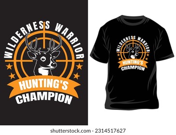 Hunting T-shirt Design Vector-Hunting vector. Hunting t-shirt grunge. Deer, rifle, mountain, This for hunting lover, print on demand.