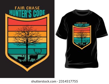 Hunting T-shirt Design Vector-Hunting vector. Hunting t-shirt grunge. Deer, rifle, mountain, This for hunting lover, print on demand.