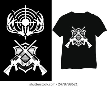 Hunting T-shirt elements vector- Hunting shirts vector