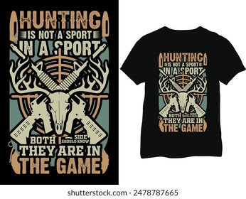 Hunting T-shirt- Hunting Shirts- Hunter retro vintage deer hunting t-shirt design- Deer hunting T-shirt design