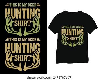 Hunting T-shirt- Hunting Shirts- Hunter retro vintage deer hunting t-shirt design- Deer hunting T-shirt design