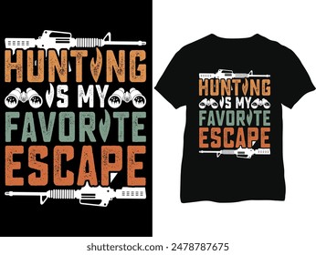 Hunting T-shirt- Hunting Shirts- Hunter retro vintage deer hunting t-shirt design- Deer hunting T-shirt design