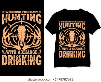 Hunting T-shirt- Hunting Shirts- Hunter retro vintage deer hunting t-shirt design- Deer hunting T-shirt design