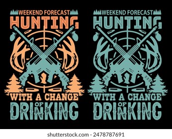 Hunting T-shirt- Hunting Shirts- Hunter retro vintage deer hunting t-shirt design- Deer hunting T-shirt design