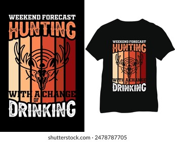 Hunting T-shirt- Hunting Shirts- Hunter retro vintage deer hunting t-shirt design- Deer hunting T-shirt design