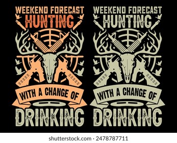 Hunting T-shirt- Hunting Shirts- Hunter retro vintage deer hunting t-shirt design- Deer hunting T-shirt design