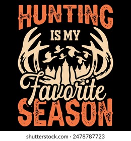 Hunting T-shirt- Hunting Shirts- Hunter retro vintage deer hunting t-shirt design- Deer hunting T-shirt design