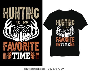 Hunting T-shirt- Hunting Shirts- Hunter retro vintage deer hunting t-shirt design- Deer hunting T-shirt design