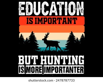 Hunting T-shirt- Hunting Shirts- Hunter retro vintage deer hunting t-shirt design- Deer hunting T-shirt design