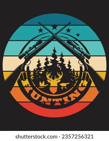 Hunting T-Shirt, Hunting Vector graphic for t shirt. Vector graphic, typographic poster or t-shirt. Hunting style background.