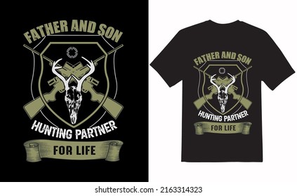 Hunting T-Shirt Vector for Happy Fathers Day