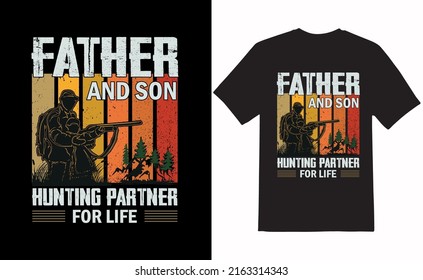 Hunting T-Shirt Vector for Happy Fathers Day