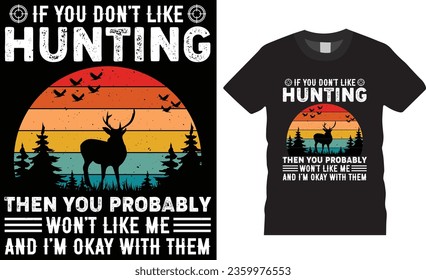 Diseño de tipografía de caza. Cazando camiseta. Gráfica del vector de caza para camiseta. Diseño único de HUNTING, 