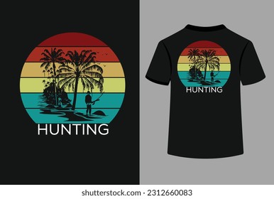 The "Hunting Typography T-Shirt Design" is a unique and stylish t-shirt design that caters to hunting enthusiasts. It combines the art of typography with the passion for hunting, creating a visually 