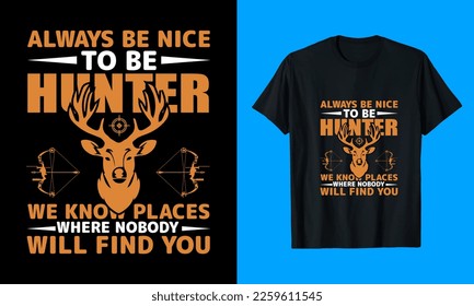 Caza, tipografía, diseño vectorial de camisetas