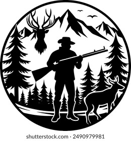 Hunting vector art illustration design