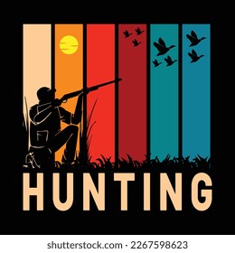 Hunting Vector graphic for t shirt. Vector graphic, typographic poster or t-shirt
