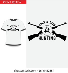 Hunting - Vector graphics typographic design for poster, label, badge, logo, icon or t-shirt