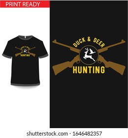Hunting - Vector graphics typographic design for poster, label, badge, logo, icon or t-shirt