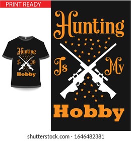 Hunting - Vector graphics typographic design for poster, label, badge, logo, icon or t-shirt