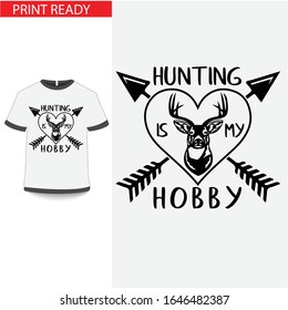 Hunting - Vector graphics typographic design for poster, label, badge, logo, icon or t-shirt