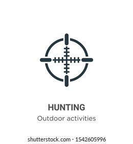 Hunting vector icon on white background. Flat vector hunting icon symbol sign from modern outdoor activities collection for mobile concept and web apps design.