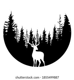 Hunting vector icon set. wildlife illustration sign collection. deer symbol.