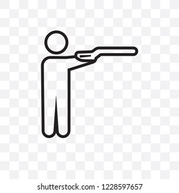 Hunting vector linear icon isolated on transparent background, Hunting transparency concept can be used for web and mobile