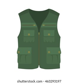 Hunting Vest. Cartoon Vector Illustration. 