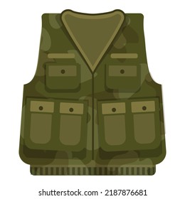 Hunting Vest Icon Cartoon Vector. Hunter Equipment. Hunt Gun