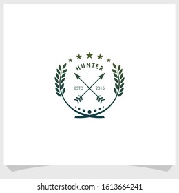 Hunting vintage logo design vector, adventure and forest logo design template, hunter brand logo design