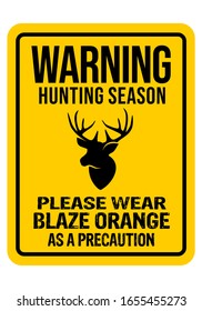 Hunting Warning Road Sign. Endangered Animal. Hunting Season. No Trespassing. Vector Illustration